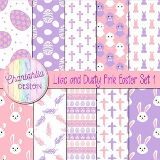 Free lilac and dusty pink Easter digital papers