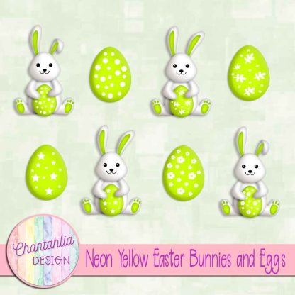 Free olive Easter bunnies and eggs