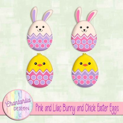 Free pink and lilac bunny and chick Easter eggs