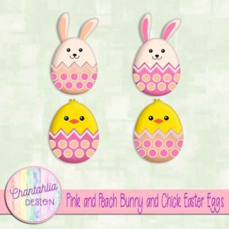 Free pink and peach bunny and chick Easter eggs