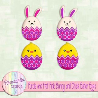 Free purple and hot pink bunny and chick Easter eggs