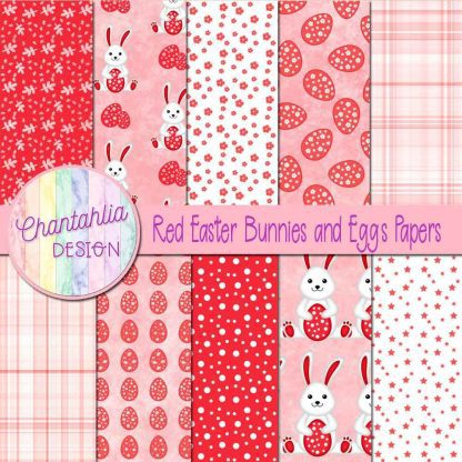 Free royal blue Easter bunnies and eggs digital papers
