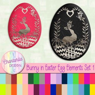 Free Bunny in Easter egg design elements