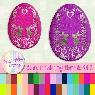 free Bunny in Easter egg design elements