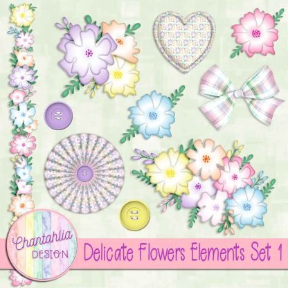 Free design elements in a Delicate Flowers theme