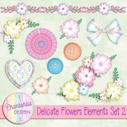 Free design elements in a Delicate Flowers theme