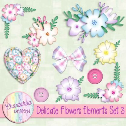 Free design elements in a Delicate Flowers theme