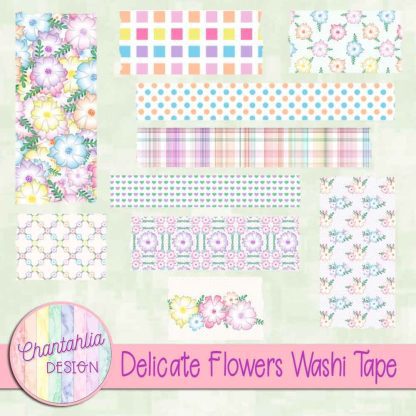 Free washi tape in a Delicate Flowers theme