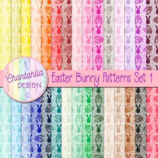 Free Easter bunny patterned digital papers