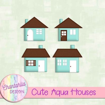 Free cute aqua houses