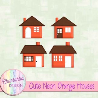 Free cute neon orange houses