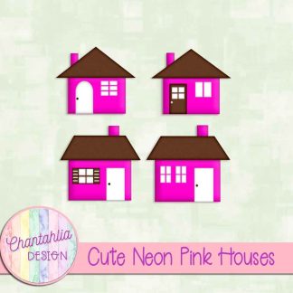 Free cute neon pink houses
