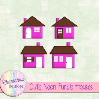 Free cute neon purple houses