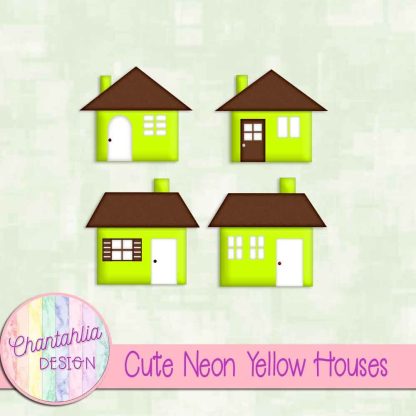 Free cute neon yellow houses