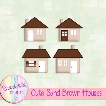 Free cute sand brown houses