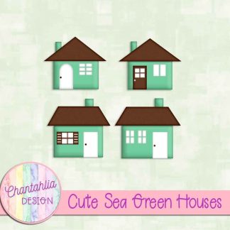 Free cute sea green houses