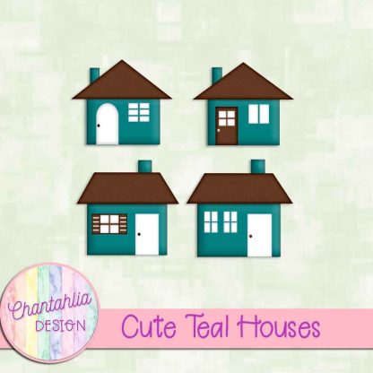 Free cute teal houses