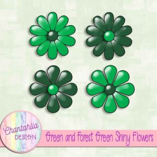 Free green and forest green shiny flowers