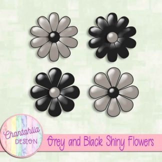 Free grey and black shiny flowers