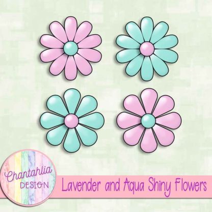 Free lavender and aqua shiny flowers