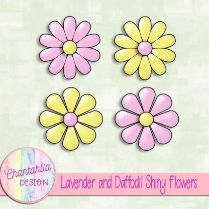 Free lavender and daffodil shiny flowers