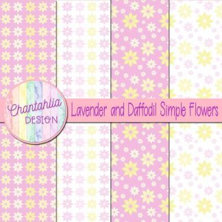 Free lavender and daffodil simple flowers digital papers