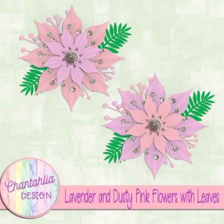 Free lavender and dusty pink flowers with leaves