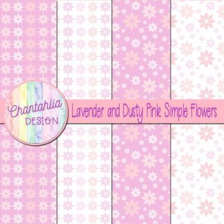 Free lavender and dusty pink simple flowers digital papers