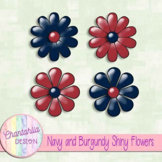 Free navy and burgundy shiny flowers