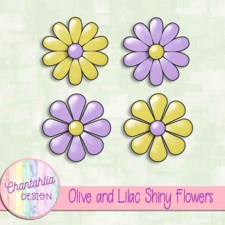 Free olive and lilac shiny flowers