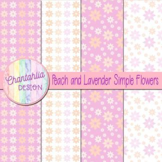 Free peach and lavender simple flowers digital papers