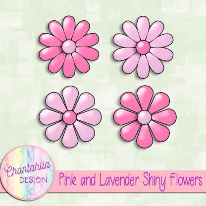 Free pink and lavender shiny flowers