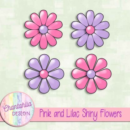 Free pink and lilac shiny flowers