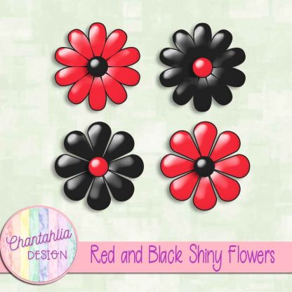Free red and black shiny flowers