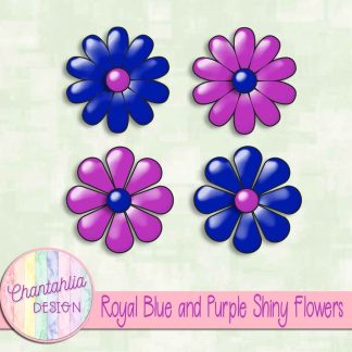 Free royal blue and purple shiny flowers
