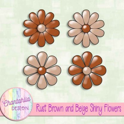 Free rust brown and beige shiny flowers