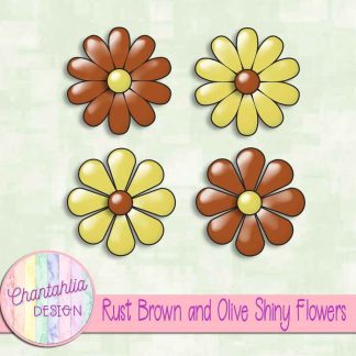 Free rust brown and olive shiny flowers