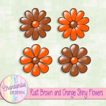 Free rust brown and orange shiny flowers