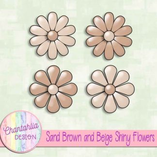 Free sand brown and beige shiny flowers