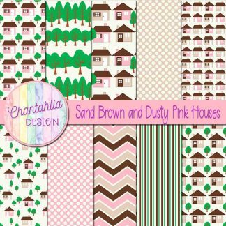 Free sand brown and dusty pink houses digital papers