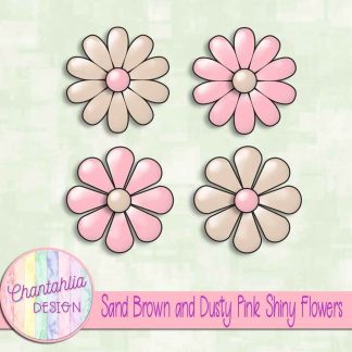 Free sand brown and dusty pink shiny flowers
