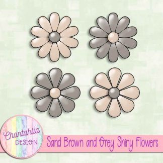 Free sand brown and grey shiny flowers