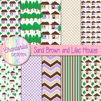 Free sand brown and lilac houses digital papers