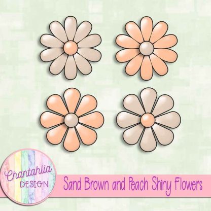 Free sand brown and peach shiny flowers