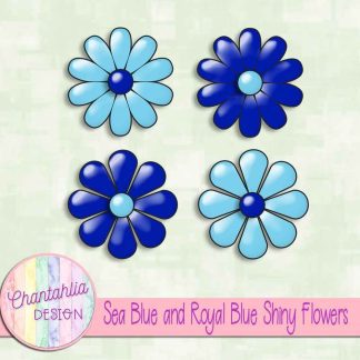 Free sea blue and royal blue shiny flowers