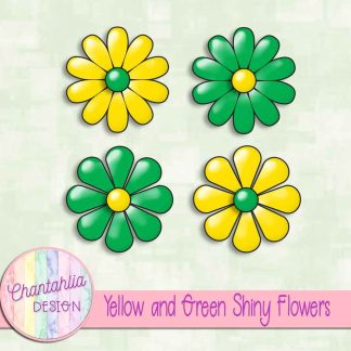 Free yellow and green shiny flowers