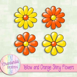 Free yellow and orange shiny flowers