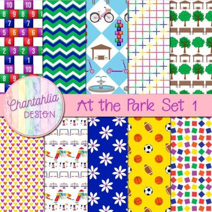 Free digital papers in an At the Park theme