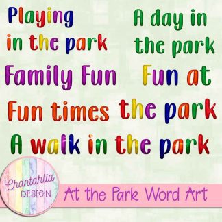 Free word art in an At the Park theme