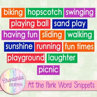 Free word snippets in an At the Park theme